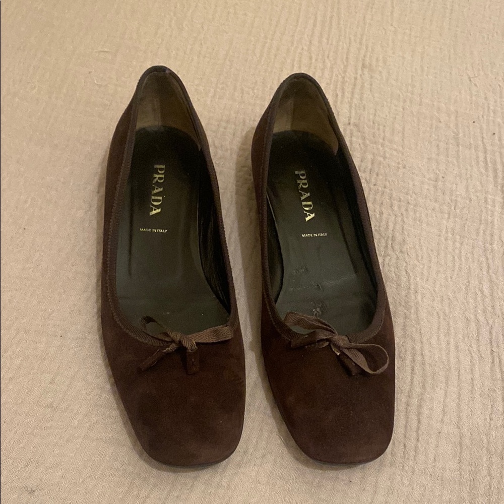 Prada Women's Dark Brown Suede Loafers
